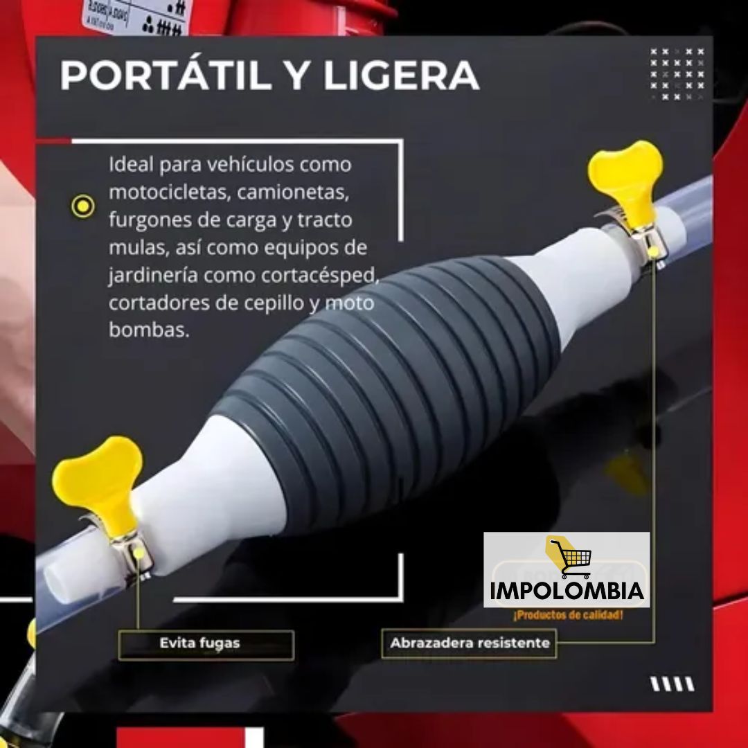 Bomba Manual de Succión + Manguera 2 Metros